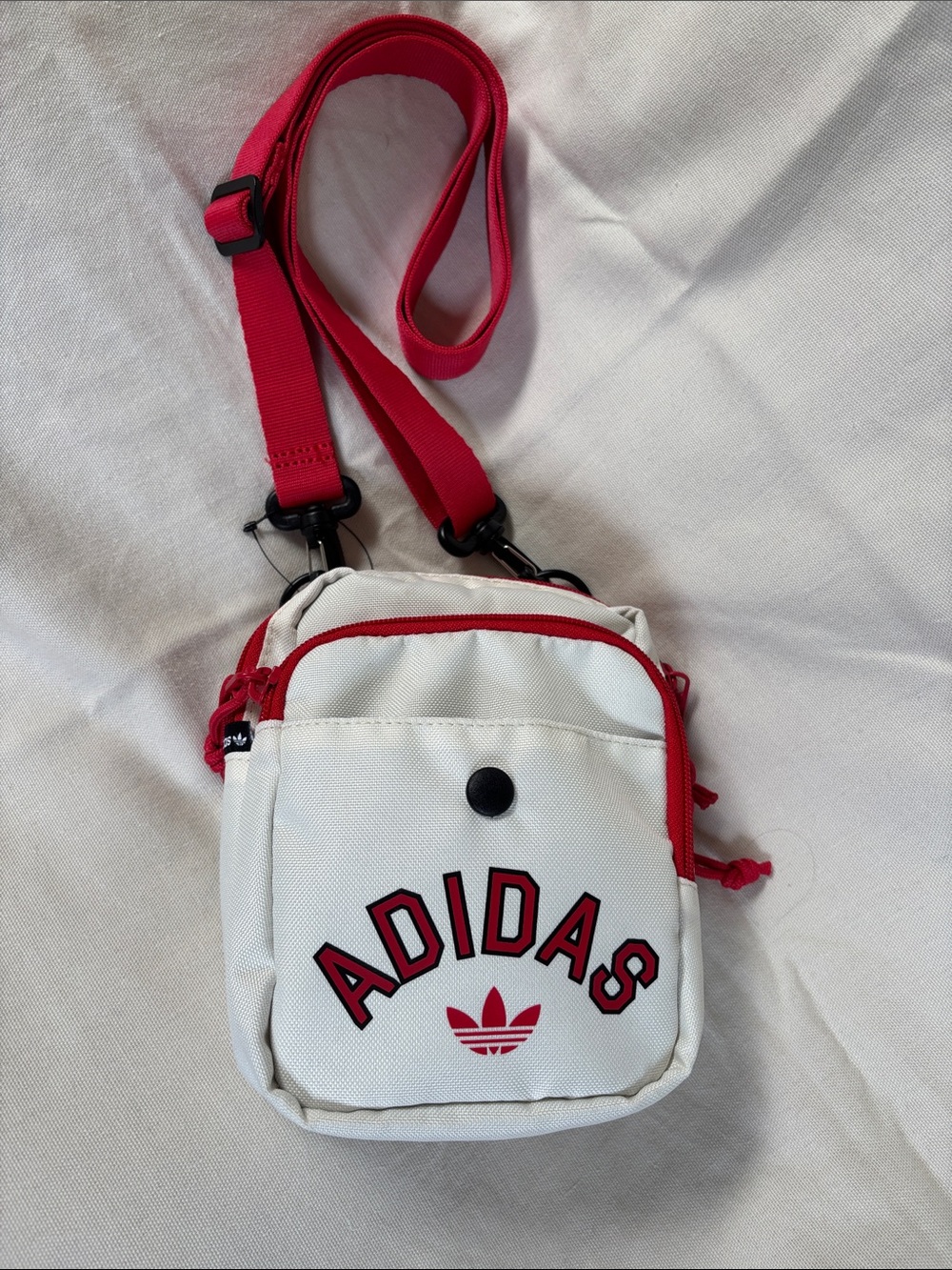 adidas White and Red Mini Crossbody Pouch